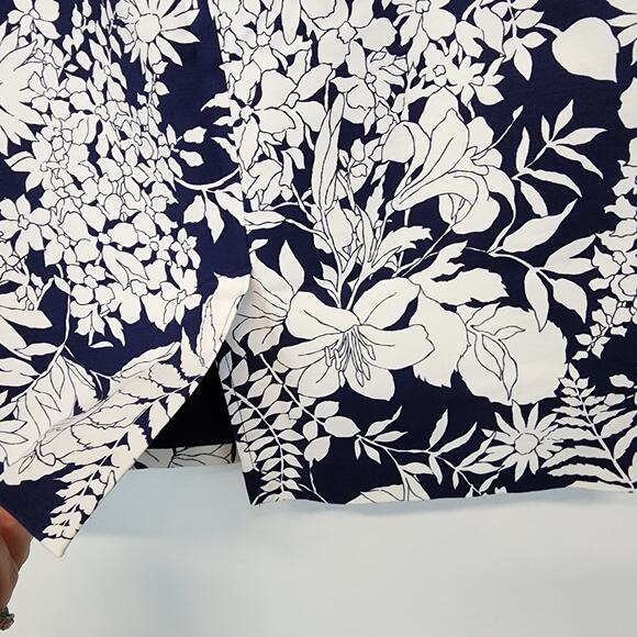 Boden Richmond Floral Pencil Skirt Size 8P Blue Stretch Cotton Office Teacher - Picture 4 of 9